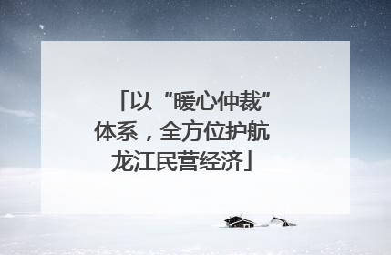 以“暖心仲裁”体系，全方位护航龙江民营经济