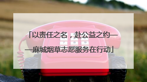 以责任之名，赴公益之约——麻城烟草志愿服务在行动