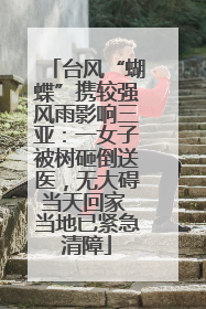 台风“蝴蝶”携较强风雨影响三亚：一女子被树砸倒送医，无大碍当天回家 当地已紧急清障