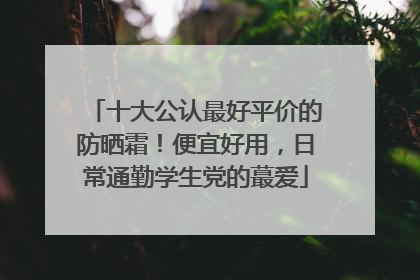 十大公认最好平价的防晒霜！便宜好用，日常通勤学生党的蕞爱