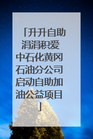 升升自助 涓涓积爱中石化黄冈石油分公司启动自助加油公益项目