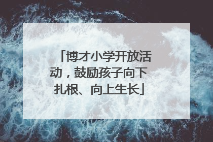 博才小学开放活动，鼓励孩子向下扎根、向上生长