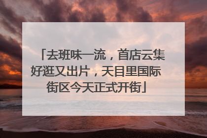 去班味一流，首店云集好逛又出片，天目里国际街区今天正式开街