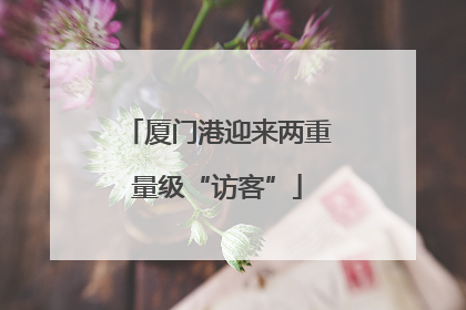 厦门港迎来两重量级“访客”