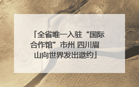 全省唯一入驻“国际合作馆”市州 四川眉山向世界发出邀约