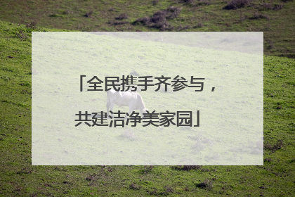 全民携手齐参与，共建洁净美家园