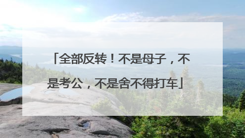 全部反转！不是母子，不是考公，不是舍不得打车