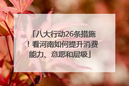 八大行动26条措施！看河南如何提升消费能力、意愿和层级