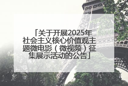 关于开展2025年社会主义核心价值观主题微电影（微视频）征集展示活动的公告