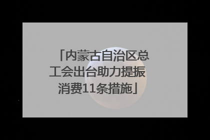 内蒙古自治区总工会出台助力提振消费11条措施