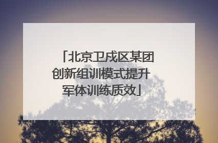 北京卫戍区某团创新组训模式提升军体训练质效