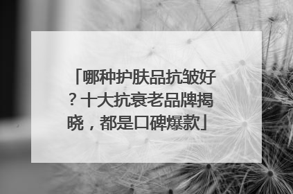 哪种护肤品抗皱好？十大抗衰老品牌揭晓，都是口碑爆款