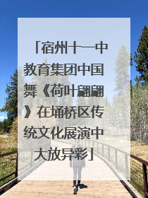 宿州十一中教育集团中国舞《荷叶翩翩》在埇桥区传统文化展演中大放异彩