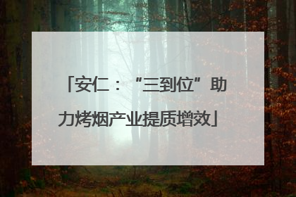安仁：“三到位”助力烤烟产业提质增效