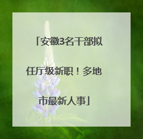 安徽3名干部拟任厅级新职！多地市最新人事
