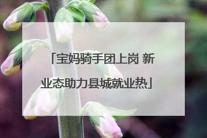 宝妈骑手团上岗 新业态助力县城就业热