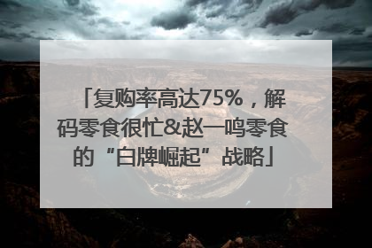复购率高达75%，解码零食很忙&赵一鸣零食的“白牌崛起”战略