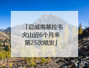 夏威夷基拉韦火山近6个月来第25次喷发