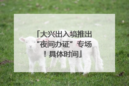 大兴出入境推出“夜间办证”专场！具体时间