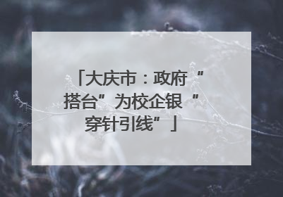 大庆市：政府“搭台”为校企银“穿针引线”