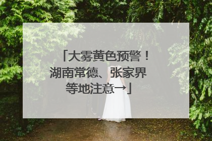 大雾黄色预警！湖南常德、张家界等地注意→