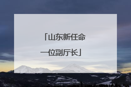 山东新任命一位副厅长