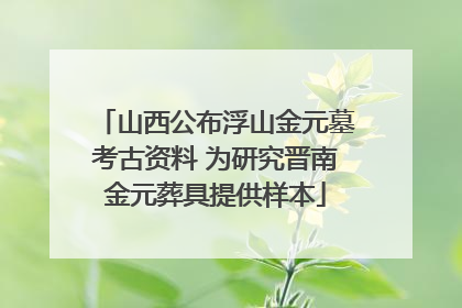 山西公布浮山金元墓考古资料 为研究晋南金元葬具提供样本