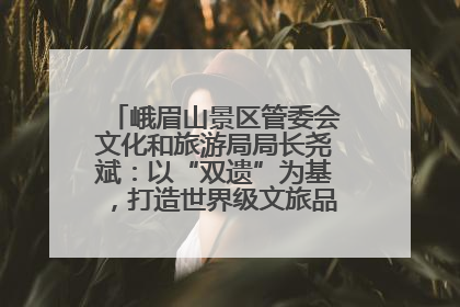 峨眉山景区管委会文化和旅游局局长尧斌：以“双遗”为基，打造世界级文旅品牌与国际典范