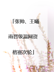 张帅、王曦雨晋级温网资格赛次轮