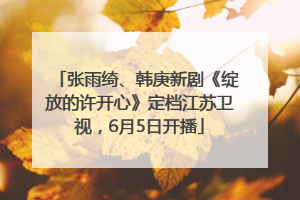 张雨绮、韩庚新剧《绽放的许开心》定档江苏卫视，6月5日开播