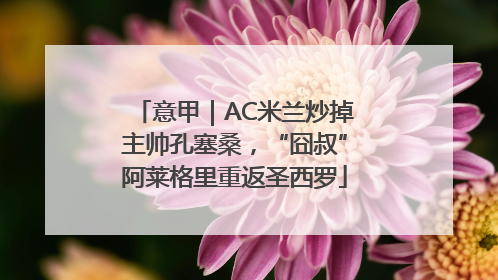 意甲｜AC米兰炒掉主帅孔塞桑，“囧叔”阿莱格里重返圣西罗
