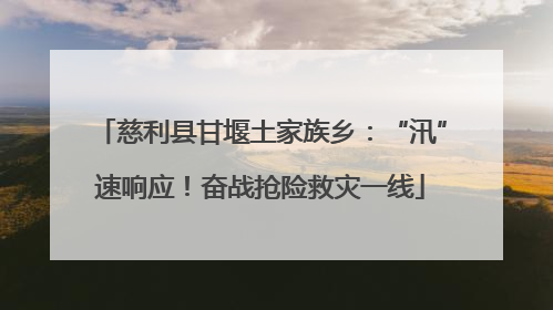 慈利县甘堰土家族乡：“汛”速响应！奋战抢险救灾一线