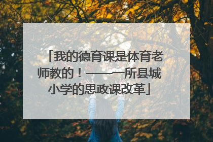 我的德育课是体育老师教的！——一所县城小学的思政课改革