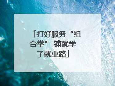 打好服务“组合拳” 铺就学子就业路