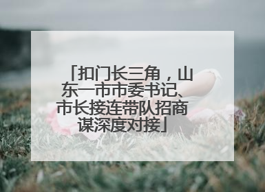 扣门长三角，山东一市市委书记、市长接连带队招商谋深度对接