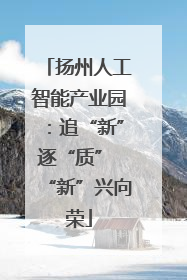 扬州人工智能产业园：追“新”逐“质” “新”兴向荣