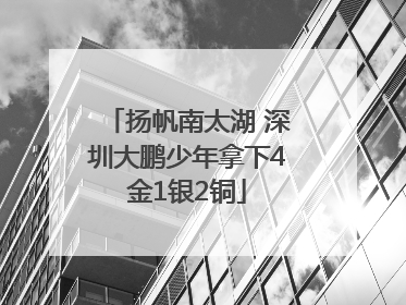 扬帆南太湖 深圳大鹏少年拿下4金1银2铜