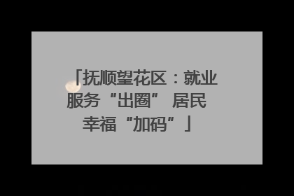 抚顺望花区：就业服务“出圈” 居民幸福“加码”
