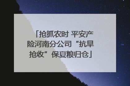 抢抓农时 平安产险河南分公司“抗旱抢收”保夏粮归仓
