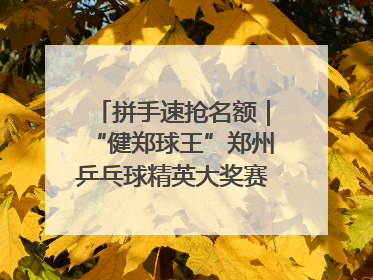拼手速抢名额｜“健郑球王”郑州乒乓球精英大奖赛报名火热