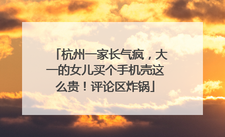 杭州一家长气疯，大一的女儿买个手机壳这么贵！评论区炸锅