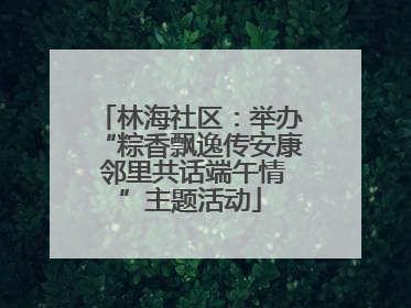 林海社区：举办“粽香飘逸传安康 邻里共话端午情”主题活动