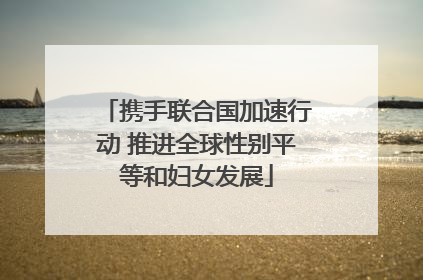 携手联合国加速行动 推进全球性别平等和妇女发展