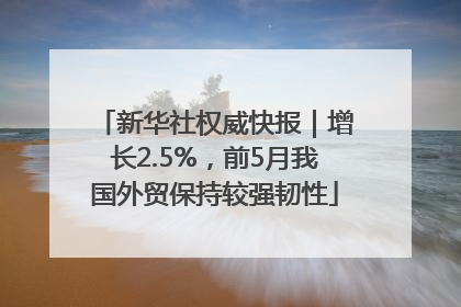 新华社权威快报｜增长2.5%，前5月我国外贸保持较强韧性