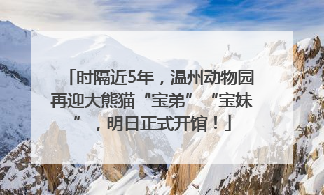 时隔近5年，温州动物园再迎大熊猫“宝弟”“宝妹”，明日正式开馆！
