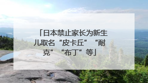日本禁止家长为新生儿取名“皮卡丘”“耐克”“布丁”等