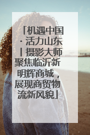 机遇中国・活力山东丨摄影大师聚焦临沂新明辉商城，展现商贸物流新风貌