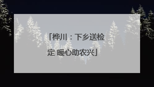 桦川：下乡送检定 暖心助农兴