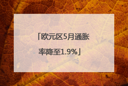 欧元区5月通胀率降至1.9%