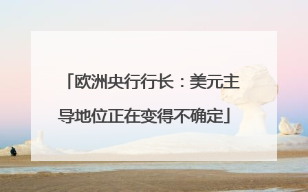 欧洲央行行长：美元主导地位正在变得不确定
